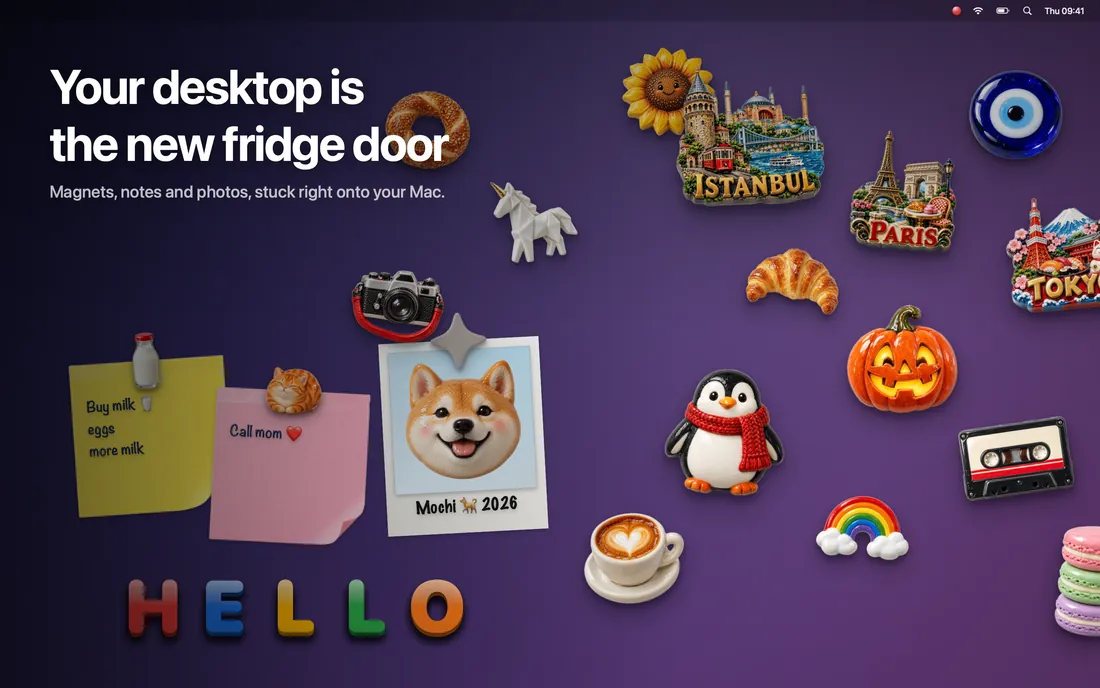 Clingy: magnets and notes on the desktop